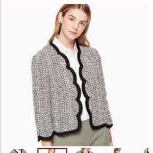 $428 NWOT KATE SPADE NY Womens Scallop Tweed Jacket Size 12